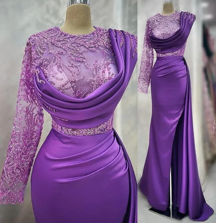 Discount Extravaganza Great Deals on Ethnic Cultural Wear Style Mermaid Prom Dresses Lace High Split Evening Formal Party Second Reception Birthday Party Gowns