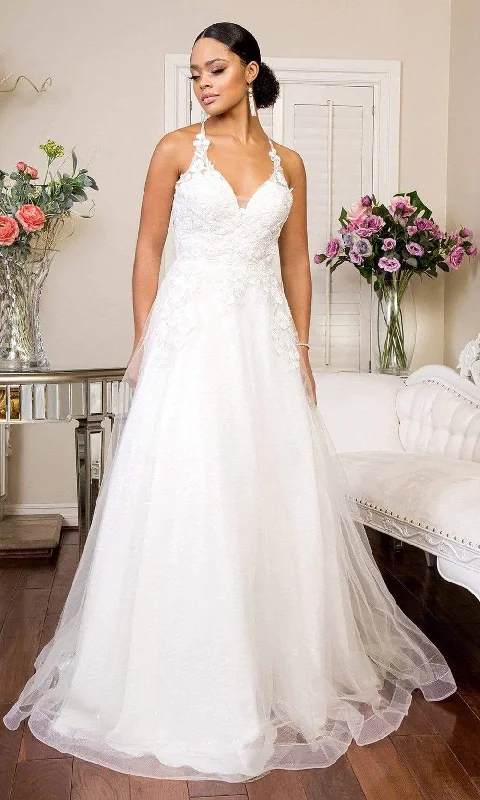 Unleash Your Trend Driven Style Feminine Charm Elizabeth K - GL1916 Embroidered Lace Up Bridal Gown