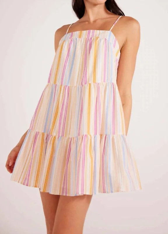 Mega Sales Graceful Cut Carlotta Mini Dress In Pink Stripe