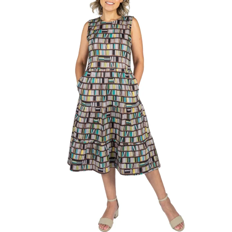 Additional Time-Limited Offers Disco - Inspired Retro Dance Look Vintage Volumes Sleeveless Tiered Dress (With Waist Seam)