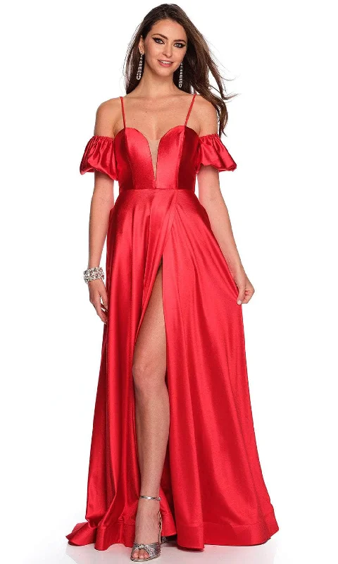 Seasonal Picks Feminine Grace Dave & Johnny 11228 - Plunging Sweetheart Satin Prom Gown