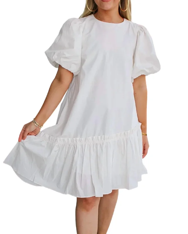 Premium Fashion Limited - Edition Drops Asymmetrical Poplin Mini Dress In White