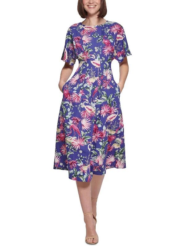 Fresh Fashion Discounts Modern Romance Womens Printed Cotton Midi Dress