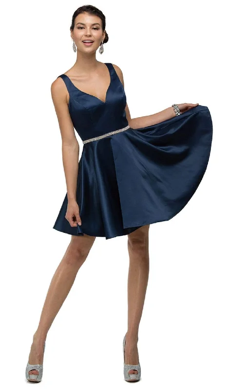 New Season Fashion Preview Modern Romance Dancing Queen - 9504 Sleeveless Sweetheart Satin Bejeweled Cocktail Dress