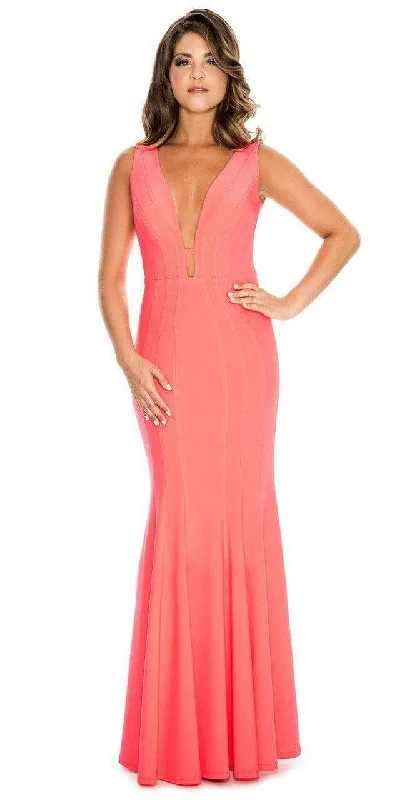 Stylish Statements Boho Chic Decode 1.8 - Sleeveless Plunging Bodice Sheath Dress 183910