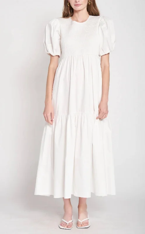 Chic & Modern Sales Final Clearance Maru Midi Dress in Off White