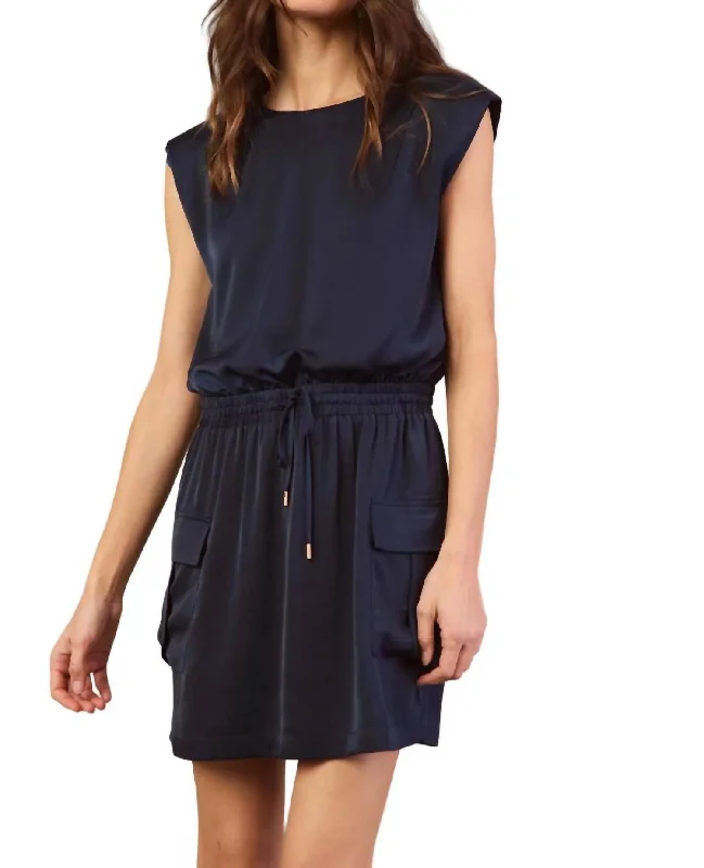 Modern Fashion Sale Modern Glamour Cargo Mini Dress In Navy