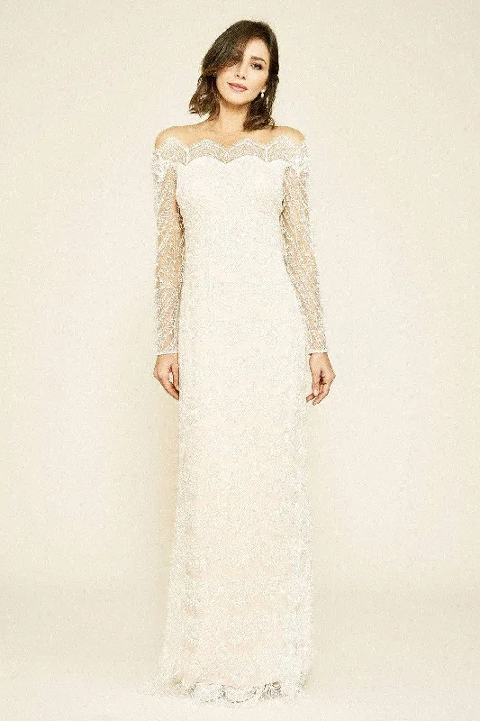 Stylish Looks Flash Sale Tadashi Shoji - Bogan Long-Sleeve Embroidered Gown