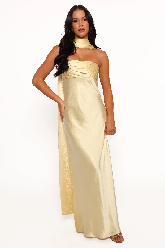 Comfort Meets Fashion Formal Outfit Elsa Maxi Dress - Lemon