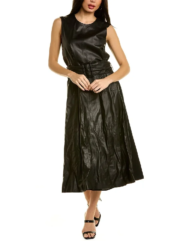 Chic Style, Always In Vogue Chic Urban Fashion Look Brunello Cucinelli Leather Midi Dress