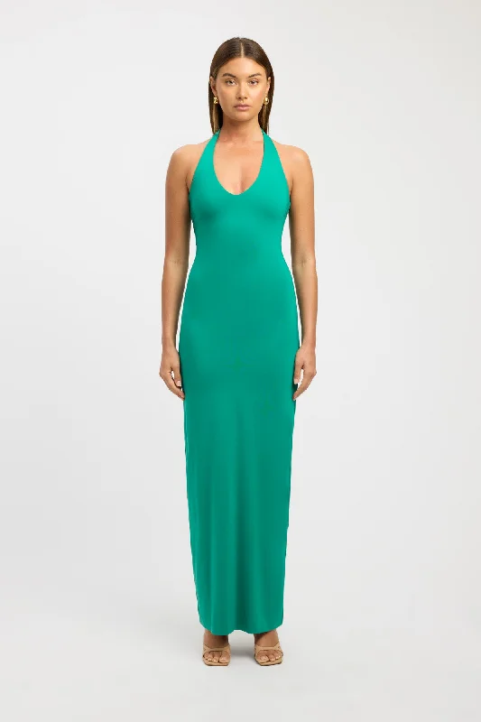 Budget Saver Feminine Elegance Stella Halter Maxi Dress