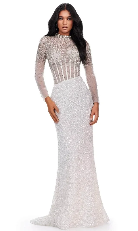 Sale Event, Prices Rock Lightweight Fabric Ashley Lauren 11522 - Long Sleeve Bejeweled Prom Dress