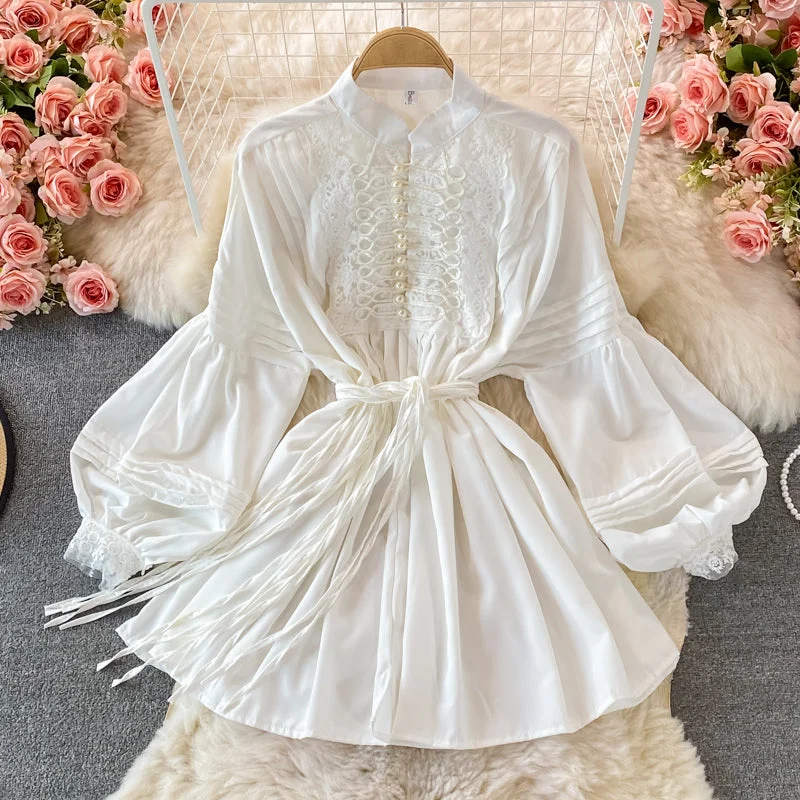 Fashion Sale Exquisite Craftsmanship Sweet Lace Long Sleeve Dress Fashion Dress  10744