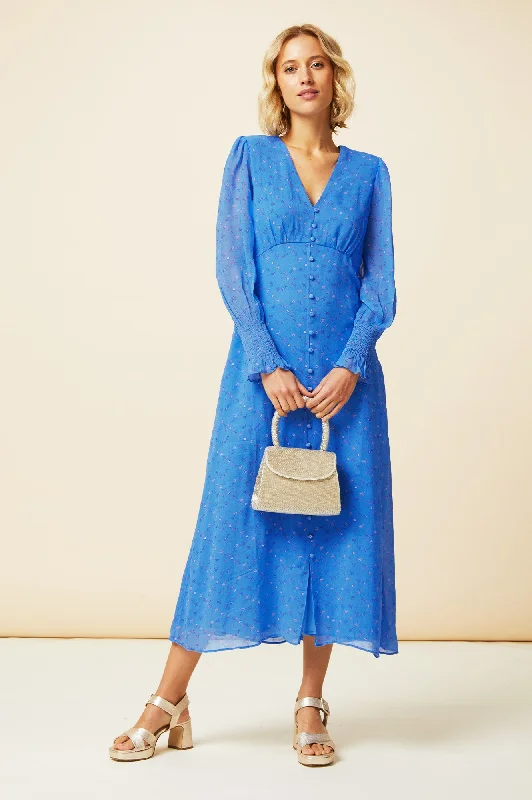 New Arrivals Casual Chic Long Sleeve Sally Anne Dress | Blue/Pink