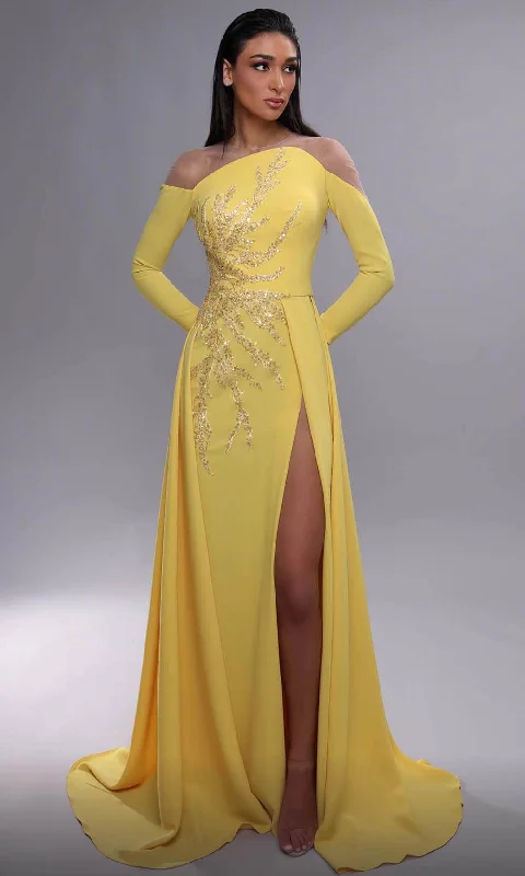 Affordable Trendy Fashion Weekend Special MNM Couture K4089 - Beaded Long Sleeve Evening Dress