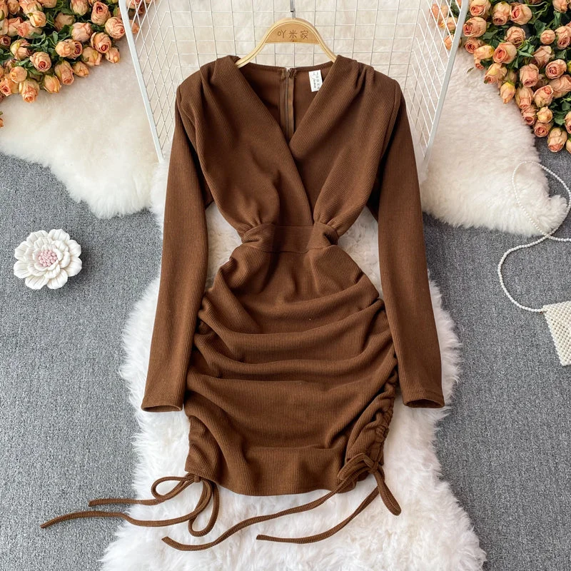 Style Breakthroughs Summer Fashion Sexy V Neck Long Sleeve Dress Fashion Dress  10842