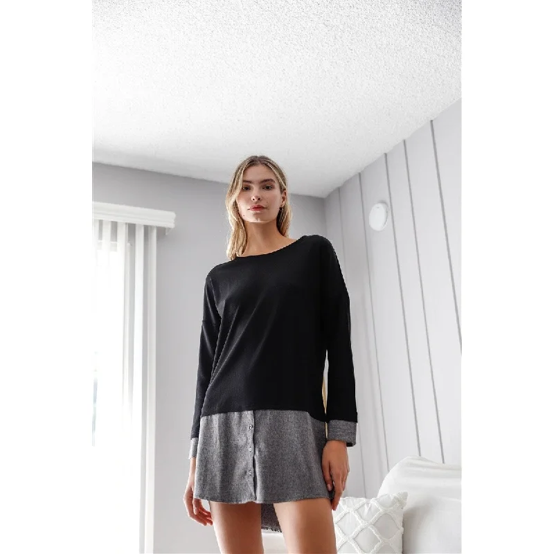 Exclusive Discount Flash Sale Knit Combo Long Sleeve Sweater Dress