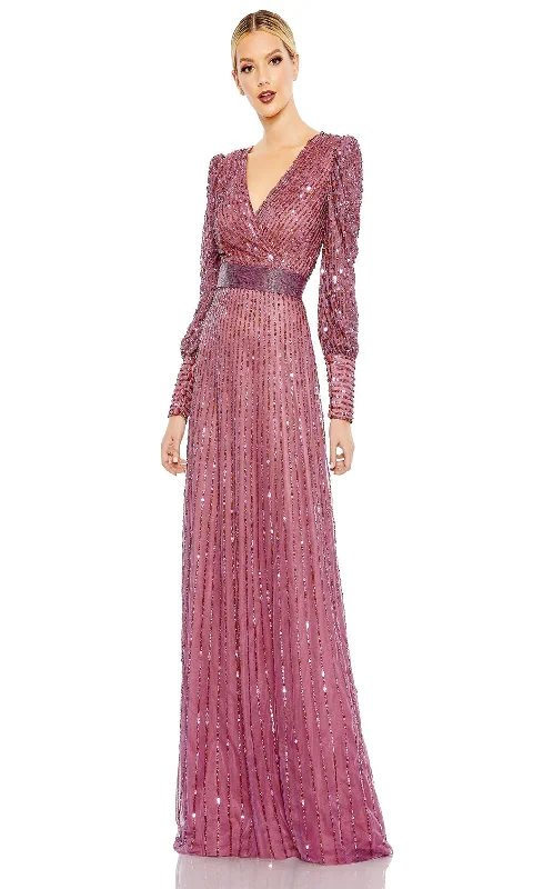 Massive Savings Subtle Sophistication Mac Duggal 5720 - Sequin Long Sleeve Evening Dress