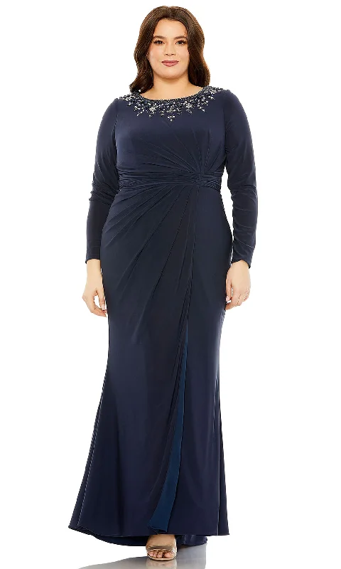 Seasonal Clearance Casual Elegance Mac Duggal 77023 - Long Sleeve Rhinestone Evening Dress