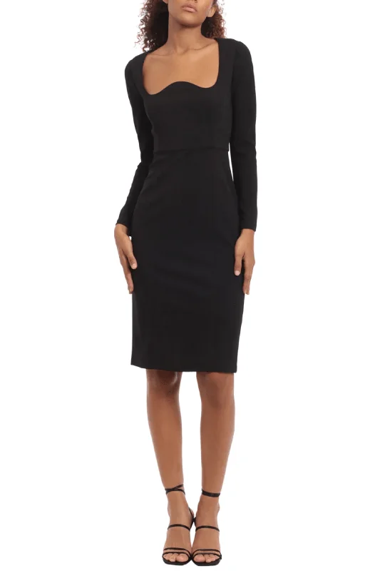 Sustainable Fashion Extravaganza Sleek Design Donna Morgan D8218M - Long Sleeve Plain Evening Dress